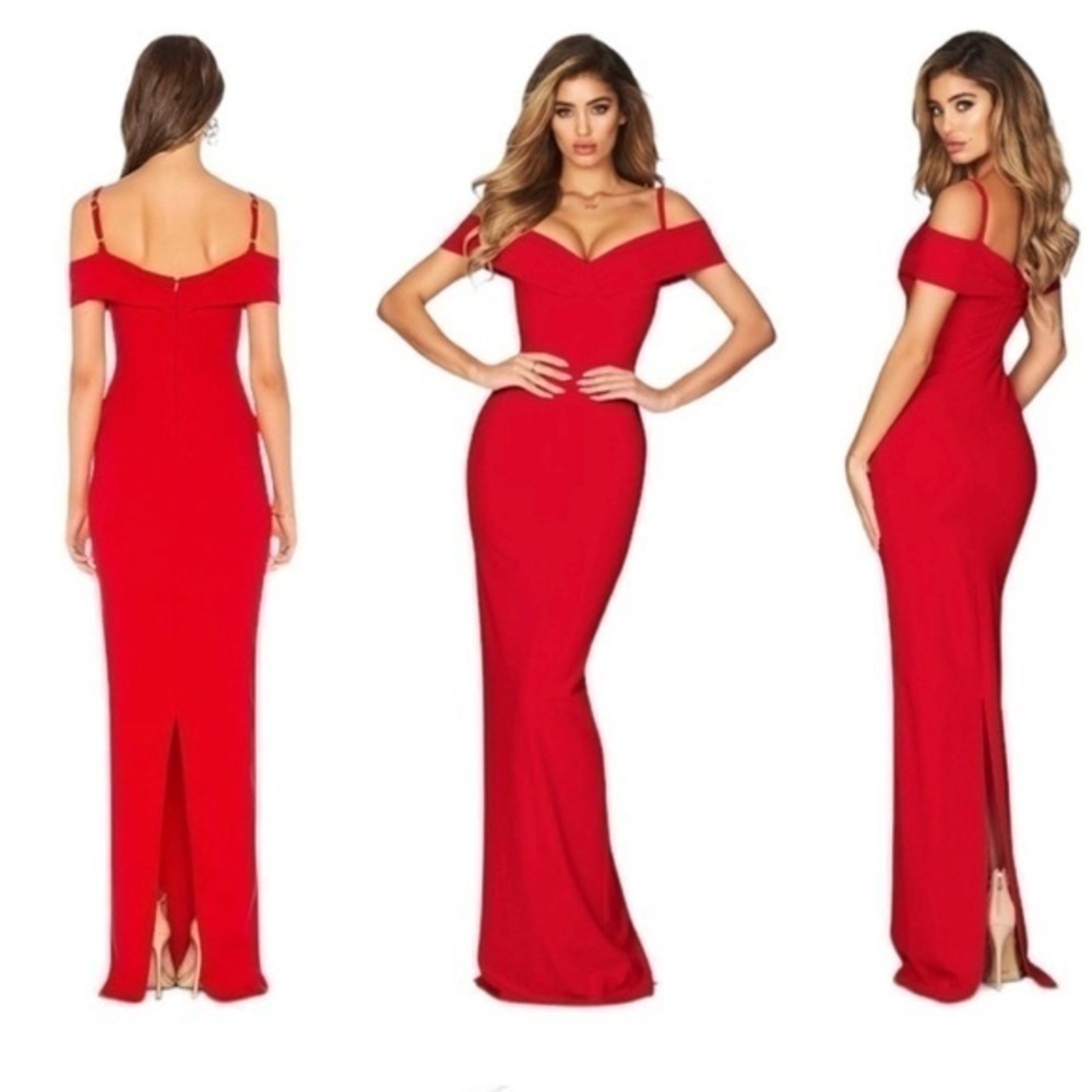 Revolve Phoenix long maxi Gown holiday formal dress Size S Red classic NWT - Picture 3 of 12